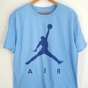 Air Jordan Graphic T-Shirt Men's XXL Blue Short Sleeve Distressed